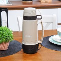 Gambar Kris 600 Ml Termos Vacuum Flask Dengan Glass Inner - Abu-abu/cokelat