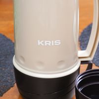 Gambar Kris 600 Ml Termos Vacuum Flask Dengan Glass Inner - Abu-abu/cokelat