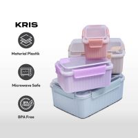 Gambar Kris Set 4 Pcs Wadah Makanan Clip Lock Dengan Lubang Udara