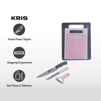 Gambar Kris Set 6 Pcs Pisau Dapur Dengan Talenan - Ungu Lavender