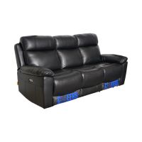 Gambar Cheers Meriville Sofa Recliner Electric Kulit 3 Seater - Hitam