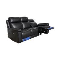 Gambar Cheers Meriville Sofa Recliner Electric Kulit 3 Seater - Hitam