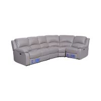 Gambar Cheers Morella Sofa Recliner Sectional Electric Kulit - Abu-abu