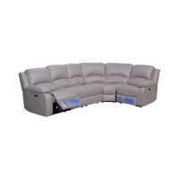 Gambar Cheers Morella Sofa Recliner Sectional Electric Kulit - Abu-abu