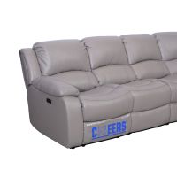 Gambar Cheers Morella Sofa Recliner Sectional Electric Kulit - Abu-abu