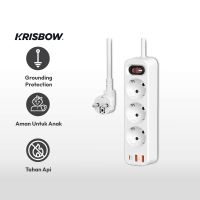 Gambar Krisbow Stop Kontak 3 Soket Dengan Type C 20 Watt & 2 Usb