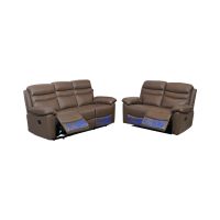 Gambar Cheers Miami Sofa Recliner Kulit 2 Seater - Dark Taupe