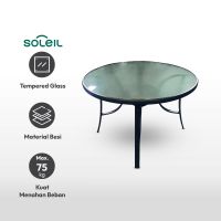 Gambar Soleil Meja Teras Kaca Round - Hitam