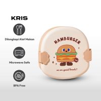 Gambar Kris 1.2 Ltr Kotak Makan 3 Sekat Hamburger - Putih