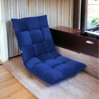 Gambar Soleil Amadeus Breen Kursi Lesehan Lipat Velvet - Biru Navy