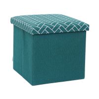 Gambar Stora 38x38 Cm Bangku Ottoman Lipat Brick - Hijau