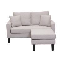 Gambar Selma Tavor Sofa Fabric 2 Seater Dengan Bangku - Abu-abu