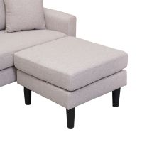 Gambar Selma Tavor Sofa Fabric 2 Seater Dengan Bangku - Abu-abu