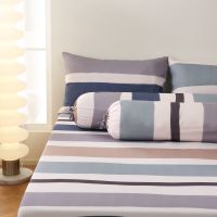 Gambar Sleeplite 160x200 Cm Set 5 Pcs Seprai Queen Microfiber Stripe Bora