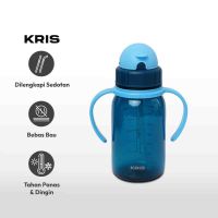 Gambar Kris 350 Ml Botol Minum Flipstraw Dengan Handle - Biru Tua