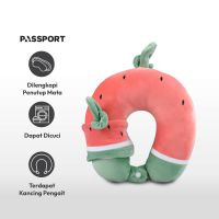 Gambar Passport Bantal Leher Anak Watermelon Dengan Penutup Mata