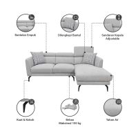 Gambar Informa New Laluna Sofa Modular Sudut Fabric Kanan - Abu-abu