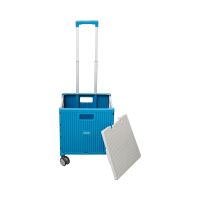 Gambar Maxbuilt Troli Lipat Portabel 4 Roda 30 Kg - Biru