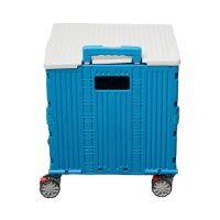 Gambar Maxbuilt Troli Lipat Portabel 4 Roda 30 Kg - Biru