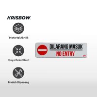 Gambar Krisbow 7.5x26 Cm Stiker Anodized Akrilik Dilarang Masuk - Putih