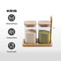 Gambar Kris 250 Ml Set 2 Pcs Greek Tempat Bumbu Dapur Kaca Borosilicate