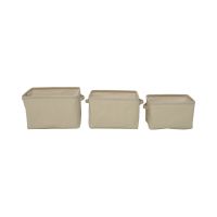 Gambar Stora Set 3 Pcs Keranjang Penyimpanan Fabric - Krem Beige