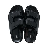 Gambar Ataru Ukuran 36 Sandal Slides Jelly Double Velcro - Hitam