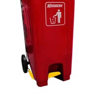 Gambar Krisbow 240 Ltr Tempat Sampah Plastik Outdoor Pedal Tutup - Merah