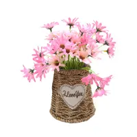 arthome-26-cm-bunga-artifisial-daisy-dengan-pot-keranjang---pink