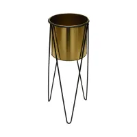 informa-pot-tanaman-dengan-stand-19.5x45-cm---gold