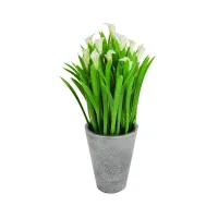 arthome-24-cm-bunga-artifisial-terompet-dengan-pot---putih