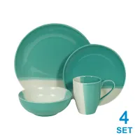 delicia-set-16-pcs-coupe-peralatan-makan---hijau/putih