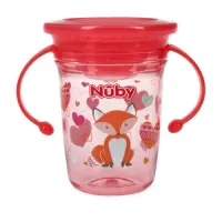 nuby-botol-bayi-wonder-cup-tritan-gliter-pinfox-nb229