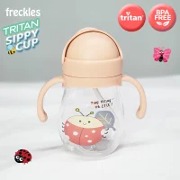 okiedog-210-ml-botol-minum-freckles-tritan-sippy-cup-ladybug---pink