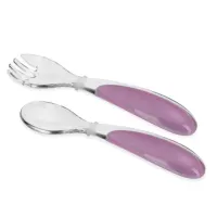 nuby-set-2-pcs-alat-makan-spoon-n-fork-tritan-125141---pink