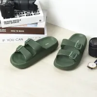 ataru-ukuran-40/41-sandal-double-strap-thick-slides---hijau