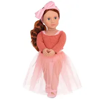 our-generation-set-boneka-aubrie-red-hair-ballet-orange-sweater