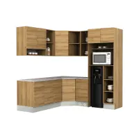 informa-prescoot-kitchen-set-sudut-l---cokelat-oak