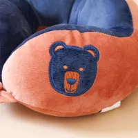 ataru-bantal-leher-embroidery-bear---biru-navy/cokelat