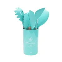 kris-set-10-pcs-peralatan-masak-dengan-holder---hijau-mint