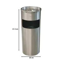 krisbow-tempat-sampah-stainless-dengan-asbak-25x61.5cm