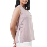 pendopo-ukuran-s-blus-wanita-linen-button-detail-0223---cokelat