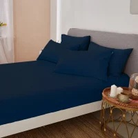 linotela-160x200-cm-seprai-queen-katun-fitted---biru-tua