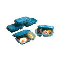 kris-set-5-pcs-wadah-makanan-2-kompartemen-rectangel---biru