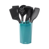 kris-set-8-pcs-peralatan-masak-silikon-dengan-hoolder---hijau/hitam