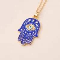 ataru-kalung-wanita-dengan-charm-hamsa---biru/gold