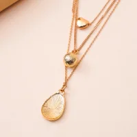 ataru-kalung-wanita-triple-chain-dengan-teardrop---gold