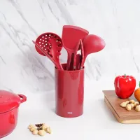 kris-set-8-pcs-peralatan-masak-silikon-dengan-holder---merah