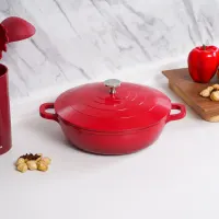 kris-24-cm-carol-panci-hot-pot-dengan-tutup-aluminium---merah