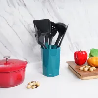 kris-set-8-pcs-peralatan-masak-silikon-dengan-hoolder---hijau/hitam